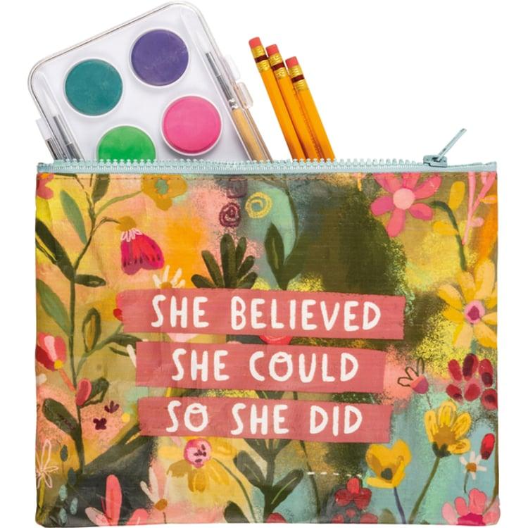 primitives by kathy She Believed She Could So She Did Zipper Pouch