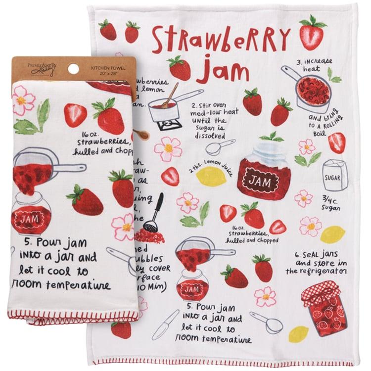 primitives by kathy Strawberry Jam Recipe Kitchen Towel