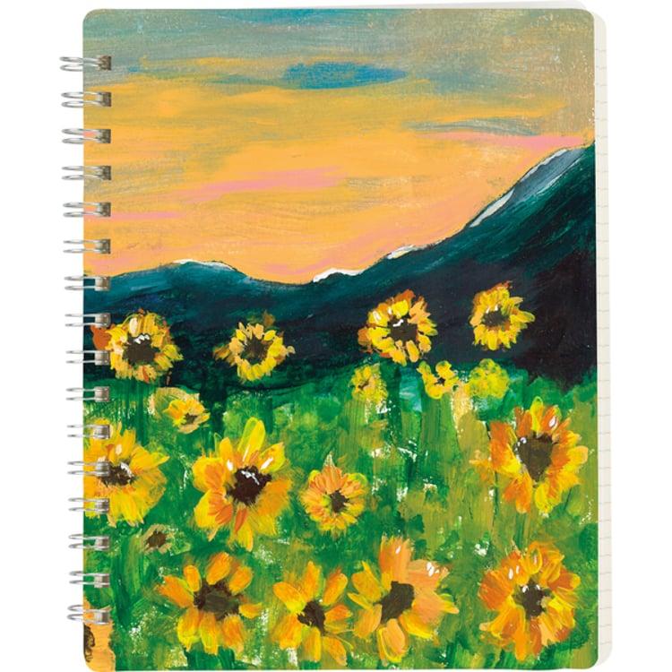 Primitives By Kathy Sunflower Field Spiral Notebook