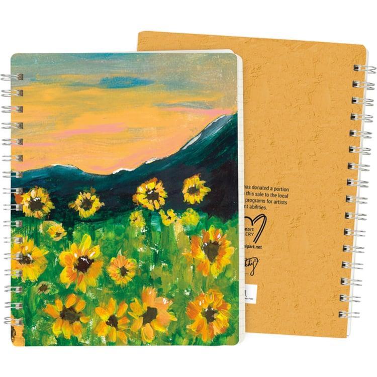 primitives by kathy Sunflower Field Spiral Notebook