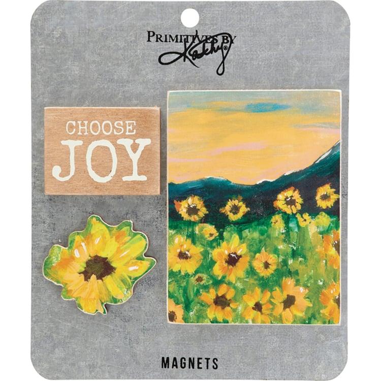 primitives by kathy Sunshine And Sunflowers Magnet Set