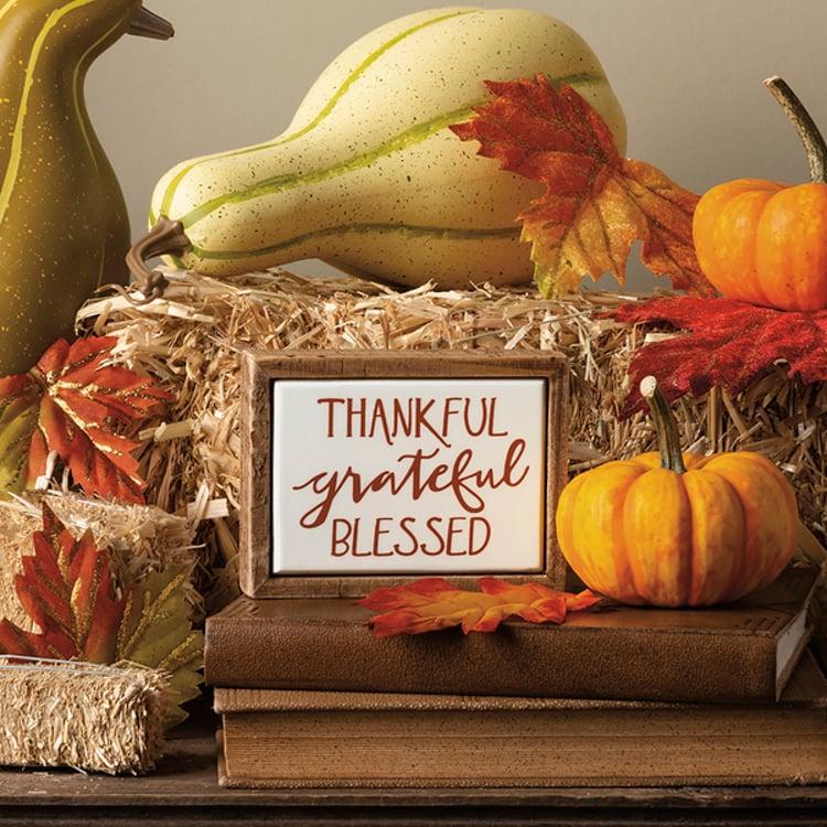 Primitives By Kathy Thankful Grateful Blessed Box Sign Mini