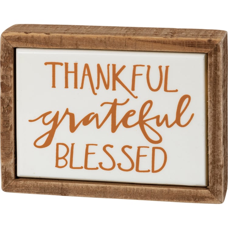 primitives by kathy Thankful Grateful Blessed Box Sign Mini