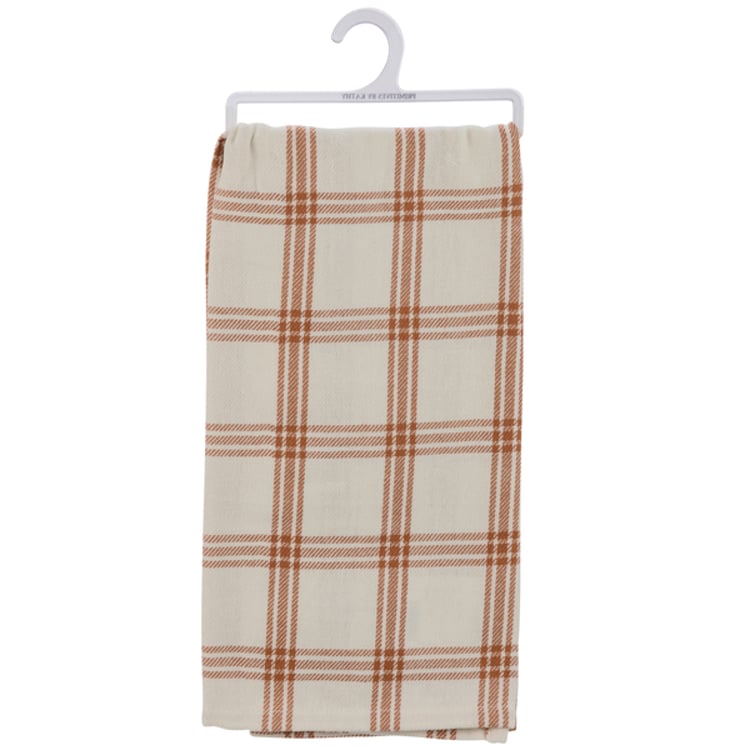 Primitives By Kathy Thankful Grateful Blessed Plaid Kitchen Towel