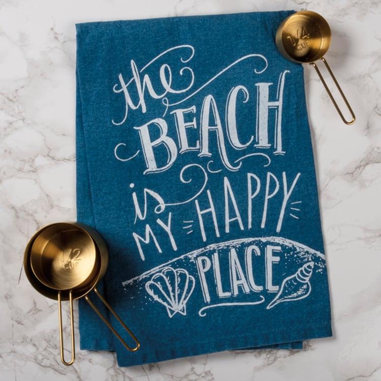 Primitives By Kathy The Beach Is My Happy Place Chalk Kitchen Towel