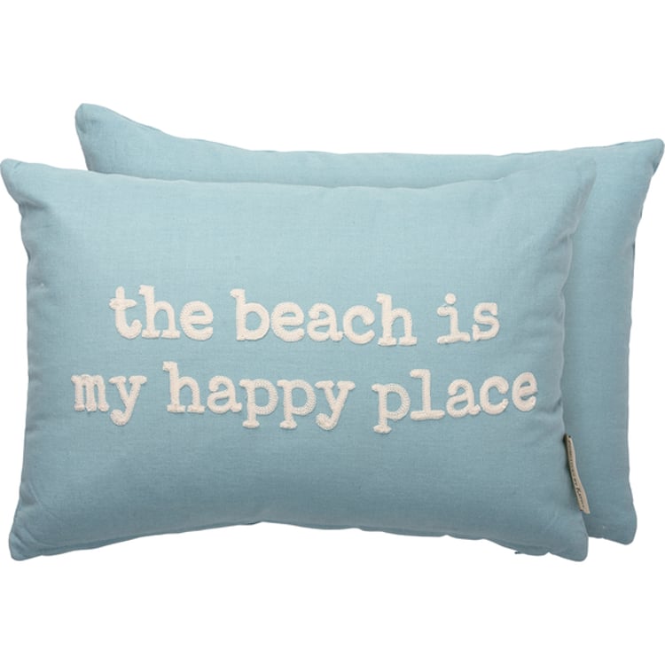 primitives by kathy The Beach Is My Happy Place Pillow