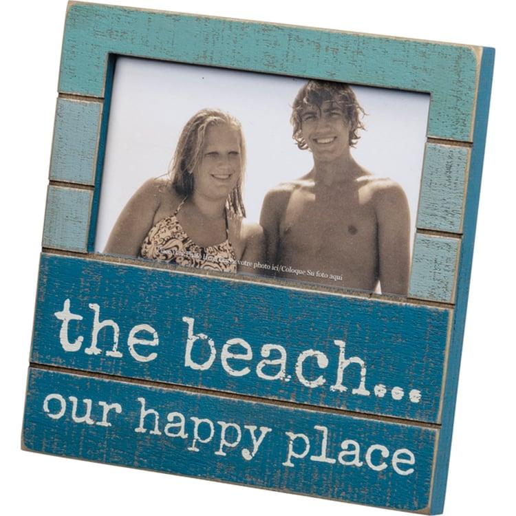 primitives by kathy The Beach Our Happy Place Slat Photo Frame
