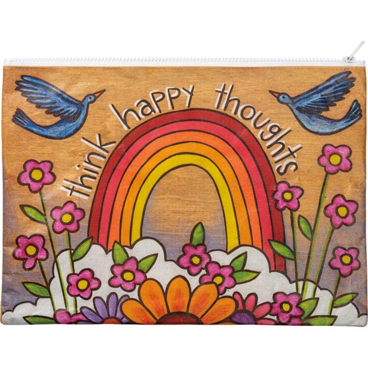 primitives by kathy Think Happy Thoughts Zipper Folder