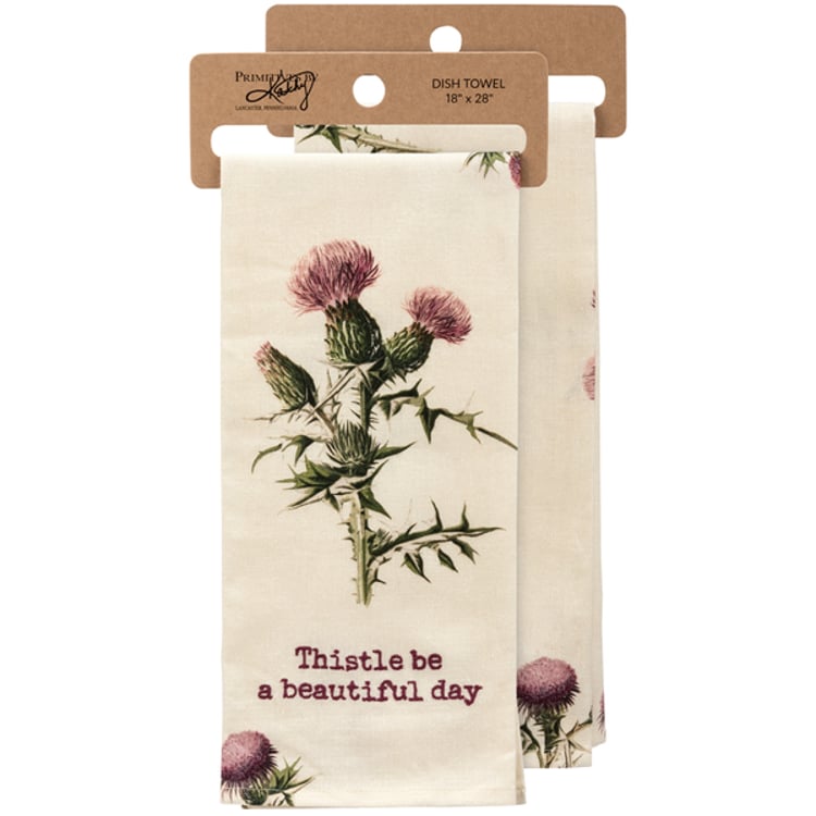 primitives by kathy Thistle Be A Beautiful Day Kitchen Towel