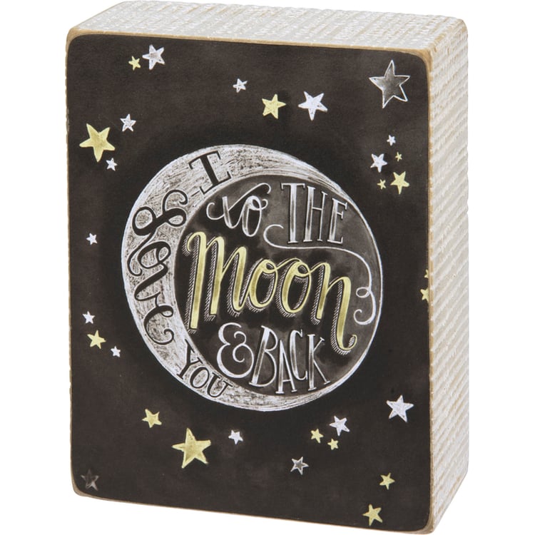 primitives by kathy To The Moon And Back Chalk Sign