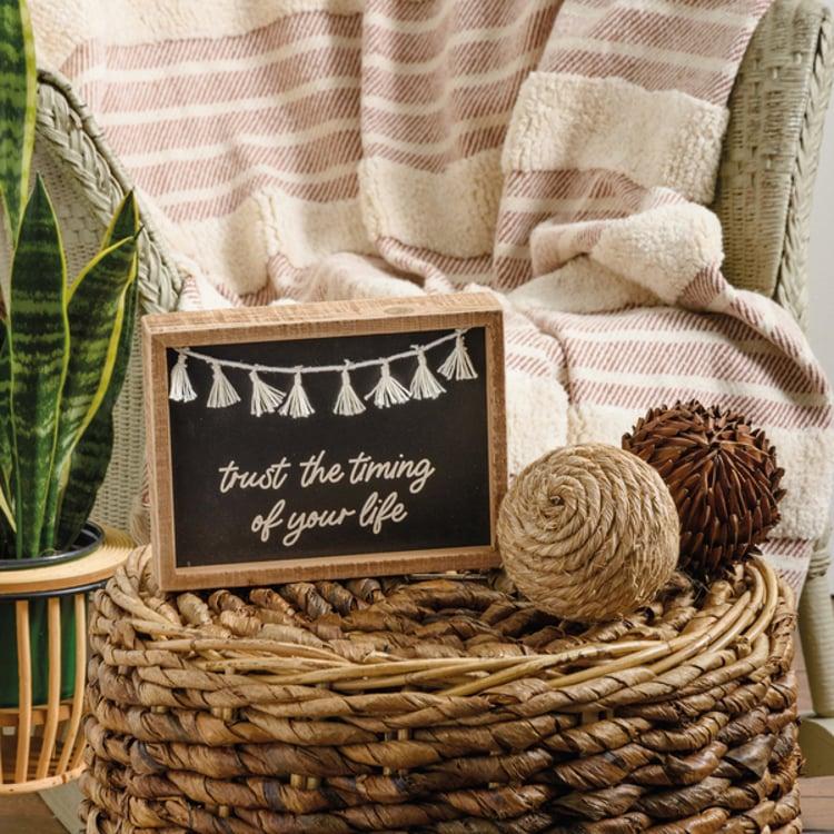 Primitives By Kathy Trust The Timing Of Your Life Inset Box Sign
