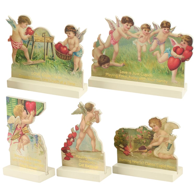 primitives by kathy Vintage Anti Valentine Stand Up Set