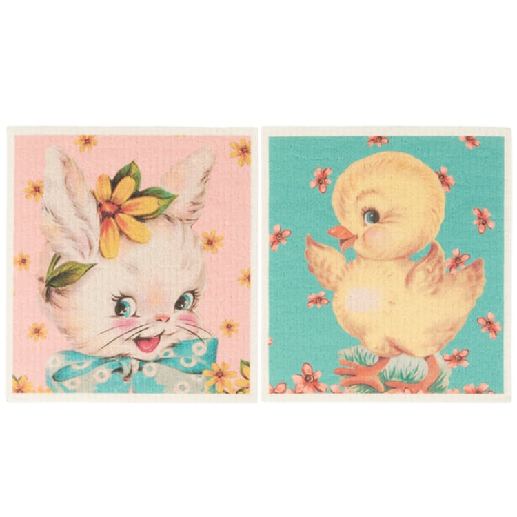 Primitives By Kathy Vintage Easter Swedish Dishcloth Set