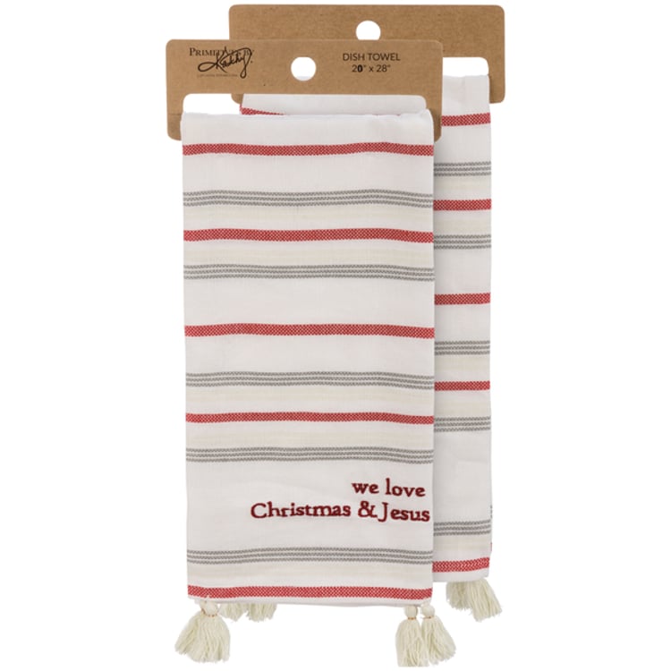 primitives by kathy We Love Christmas & Jesus Kitchen Towel