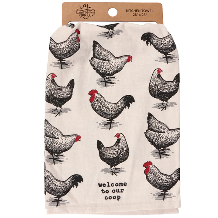 Primitives By Kathy Welcome To Our Coop Kitchen Towel