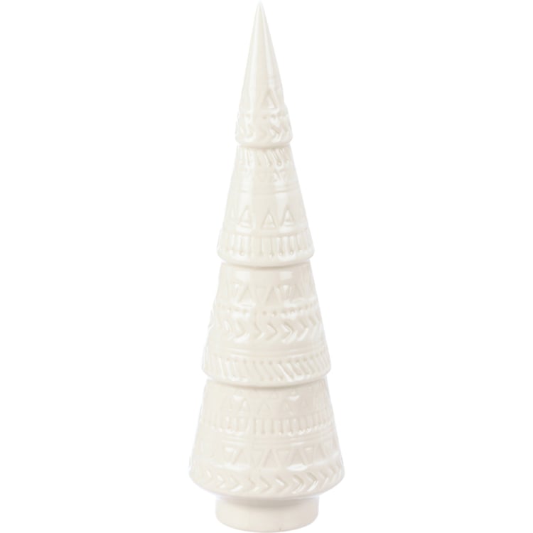 Primitives By Kathy White Ceramic Christmas Tree Set