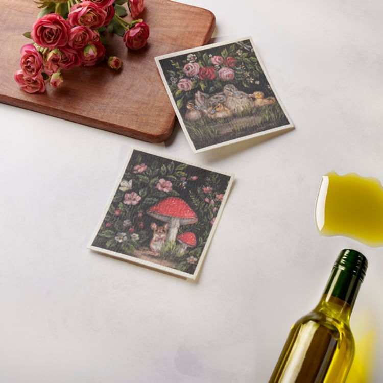 Primitives By Kathy Woodland Friends Swedish Dishcloth Set