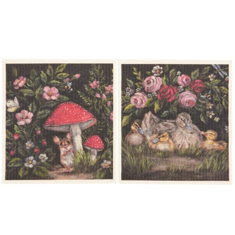 Primitives By Kathy Woodland Friends Swedish Dishcloth Set