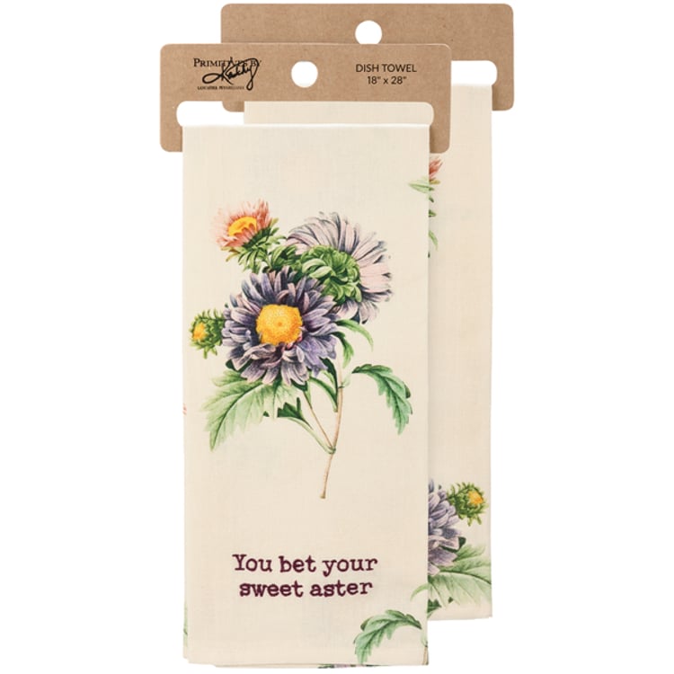 primitives by kathy You Bet Your Sweet Aster Kitchen Towel