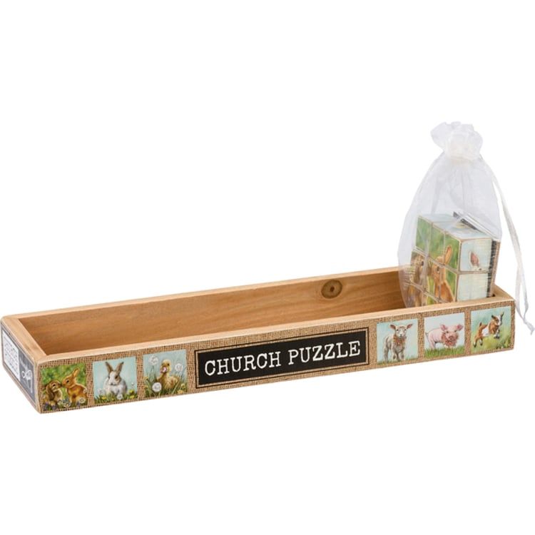 Primitives By Kathy Young Farm Friends Church Puzzle