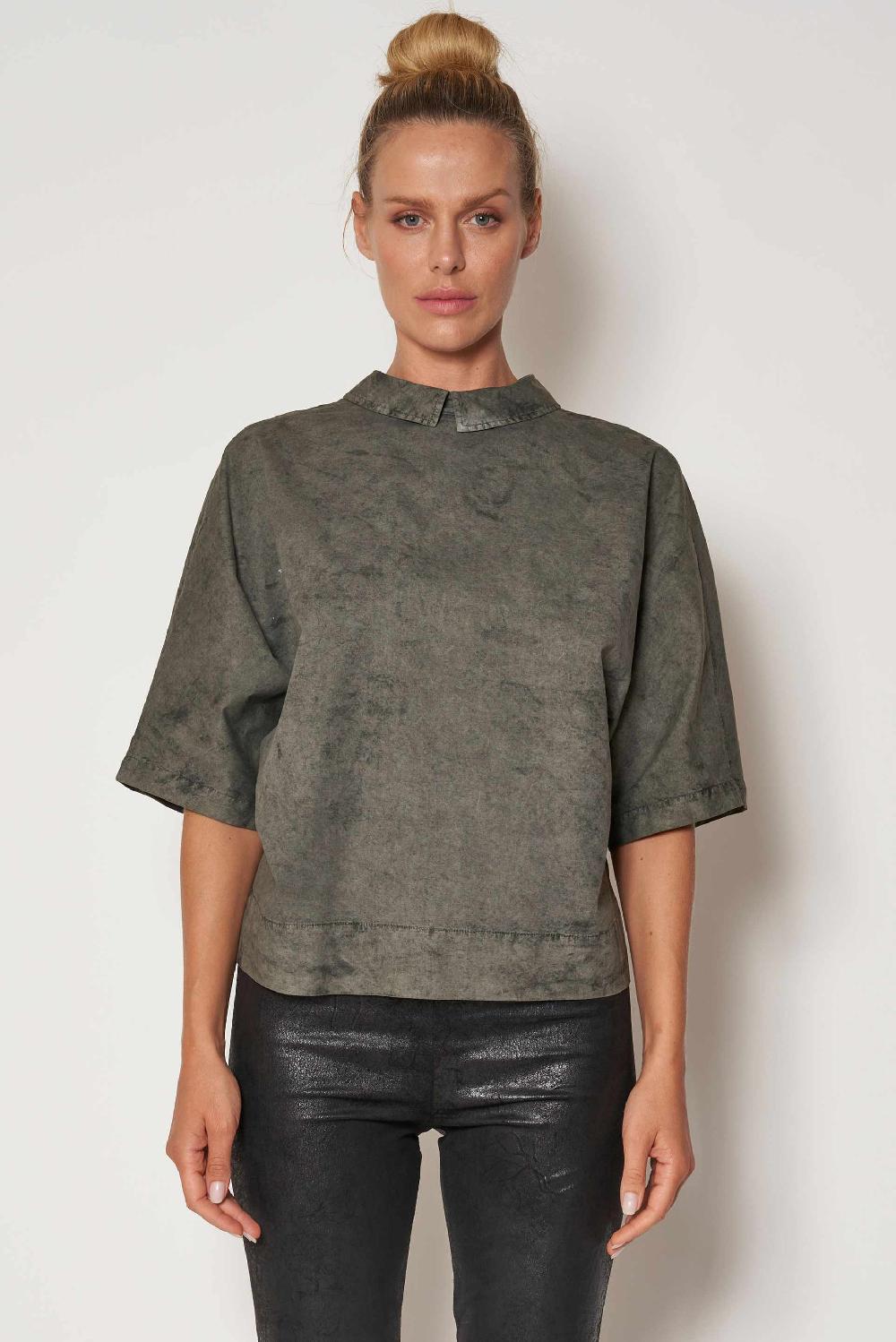 primordial is primitive BLOUSA SS535COT GREEN