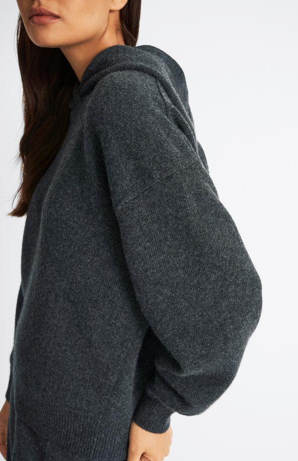 Pringle Of Scotland Cashmere Blend Hoodie In Charcoal