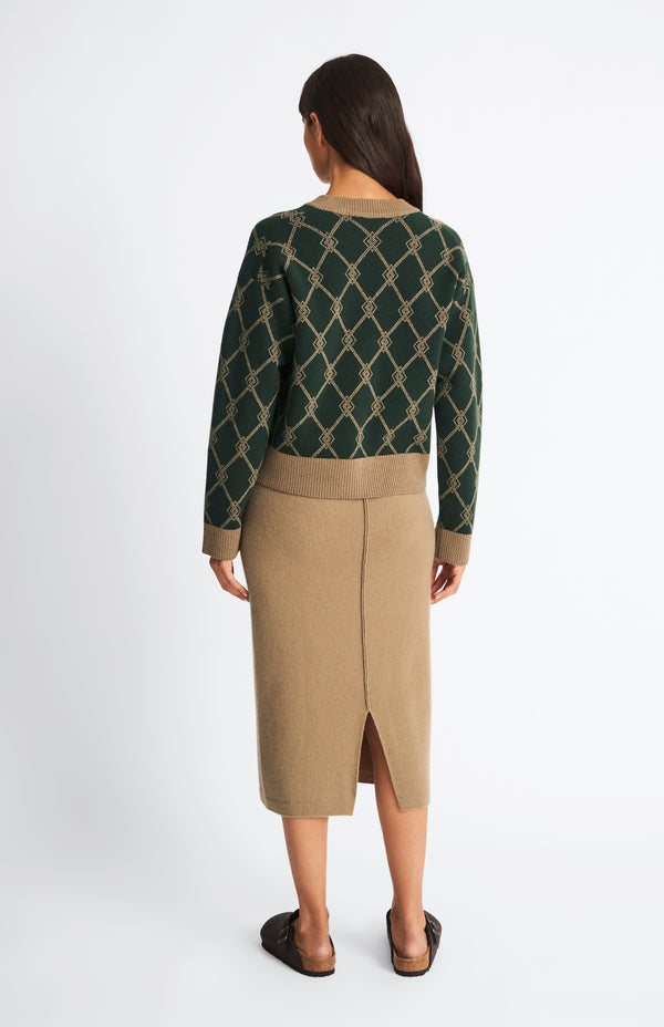 Pringle Of Scotland Cashmere Blend Pencil Skirt In Camel
