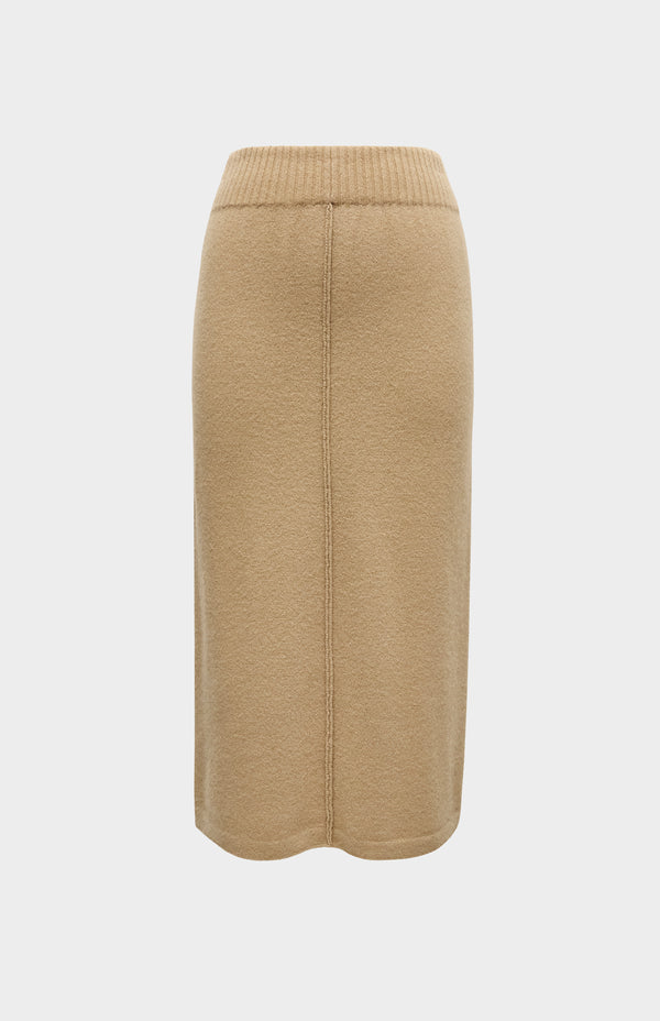 pringle of scotland Cashmere Blend Pencil Skirt In Camel