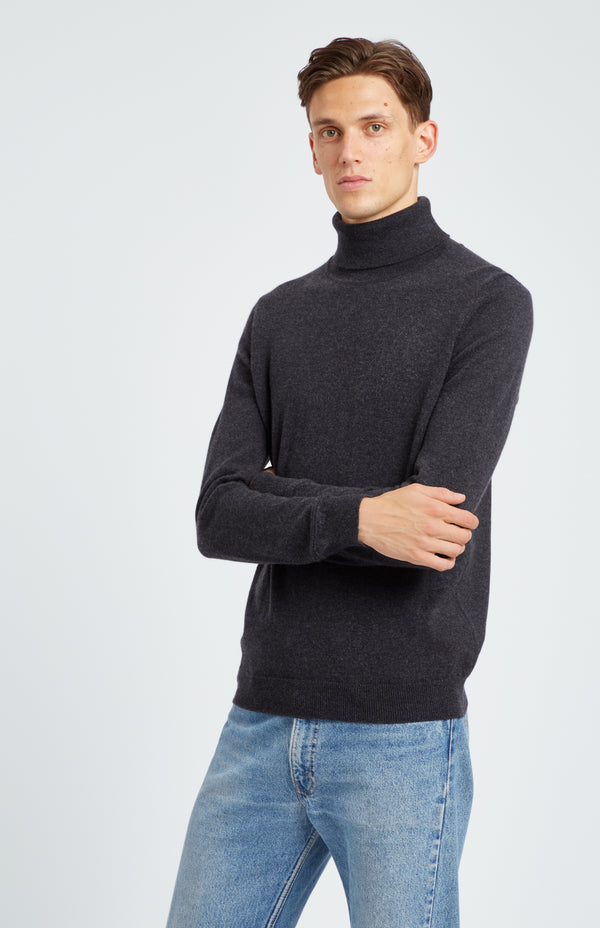 pringle of scotland Cashmere Roll Neck Jumper In Grey