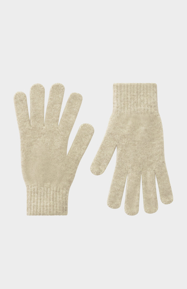 pringle of scotland Classic Cashmere Gloves In Oatmeal