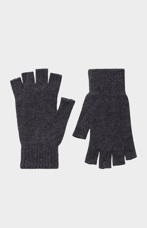 pringle of scotland Fingerless Cashmere Gloves In Charcoal