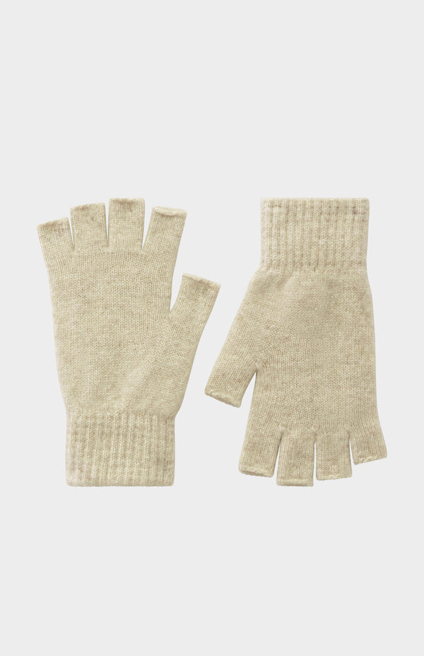 pringle of scotland Fingerless Cashmere Gloves In Oatmeal