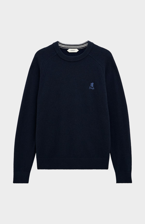 Pringle Of Scotland Men's Classic Crew Neck Supersoft Lambswool Jumper In Navy Blue