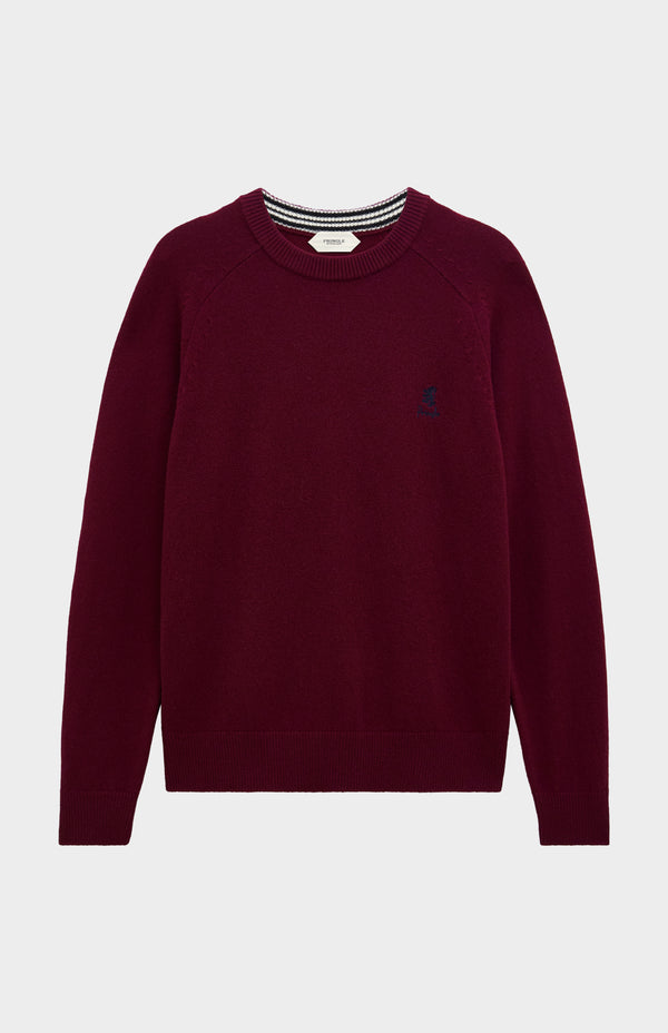 Pringle Of Scotland Men's Classic Crew Neck Supersoft Lambswool Jumper In Burgundy