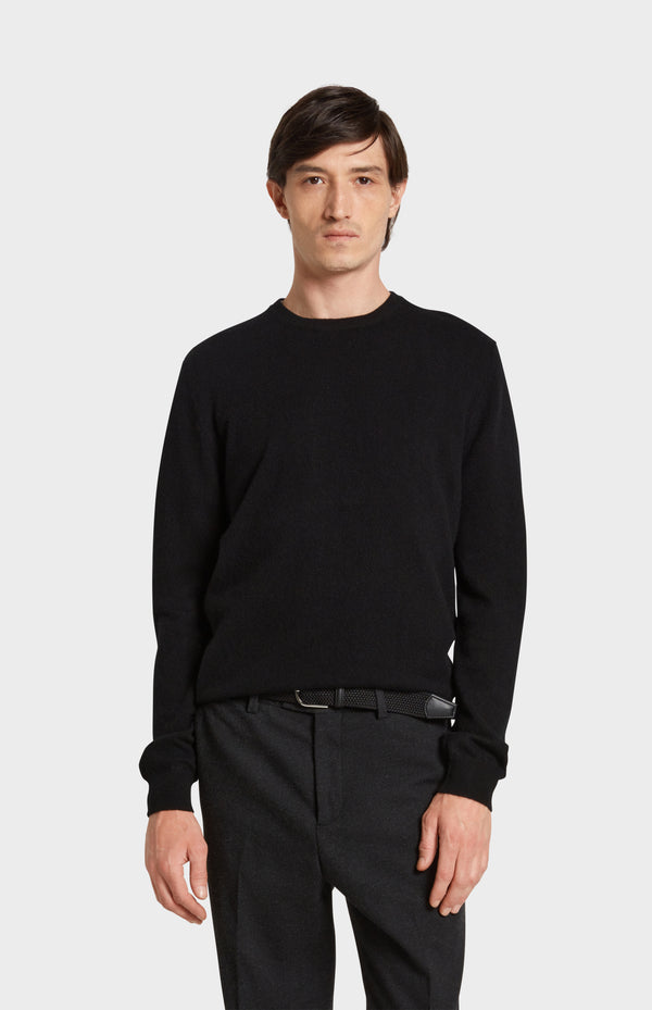 pringle of scotland Men's Classic Round Neck Cashmere Jumper In Black