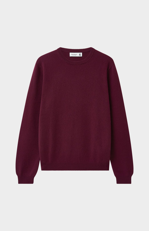 Pringle Of Scotland Men's Classic Round Neck Cashmere Jumper In Burgundy