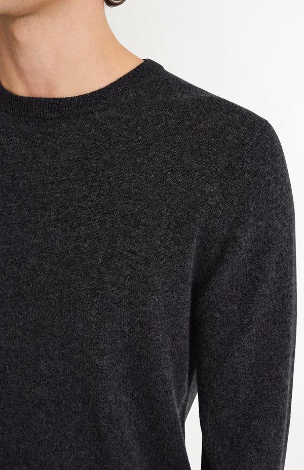 Pringle Of Scotland Men's Classic Round Neck Cashmere Jumper In Charcoal