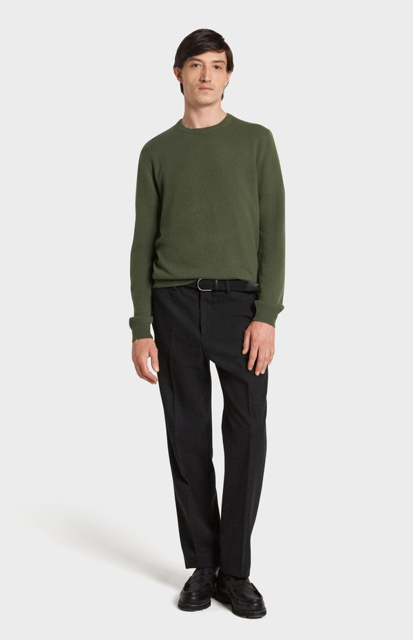 Pringle Of Scotland Men's Classic Round Neck Cashmere Jumper In Evergreen