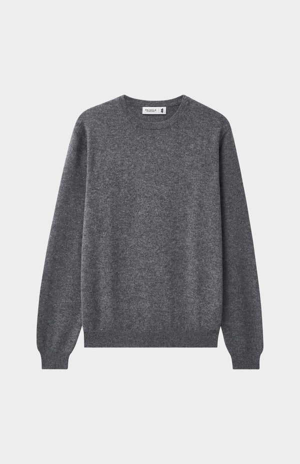 Pringle Of Scotland Men's Classic Round Neck Cashmere Jumper In Grey Melange