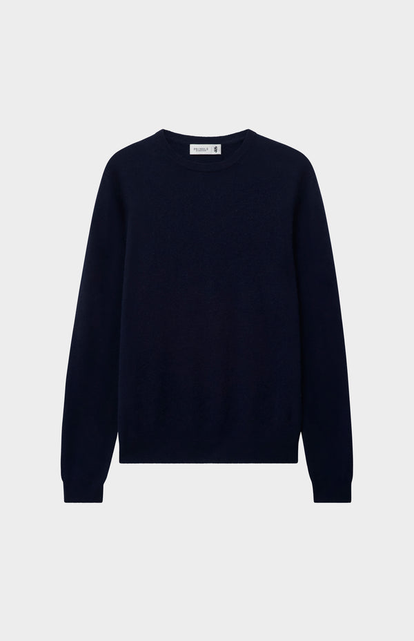 Pringle Of Scotland Men's Classic Round Neck Cashmere Jumper In Navy Melange