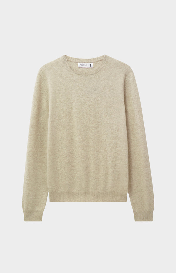 Pringle Of Scotland Men's Classic Round Neck Cashmere Jumper In Oatmeal
