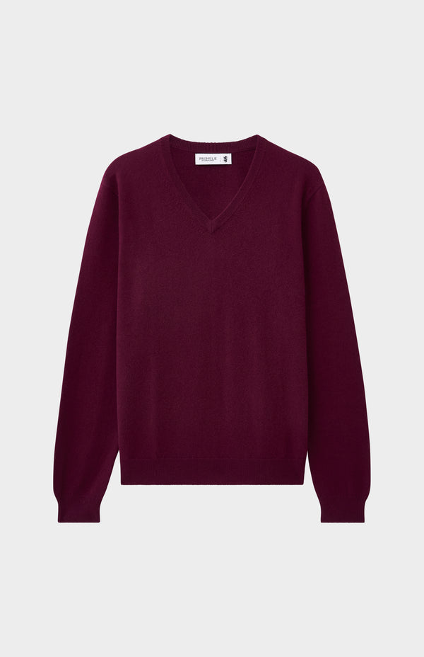 Pringle Of Scotland Men's Classic V Neck Cashmere Jumper In Burgundy