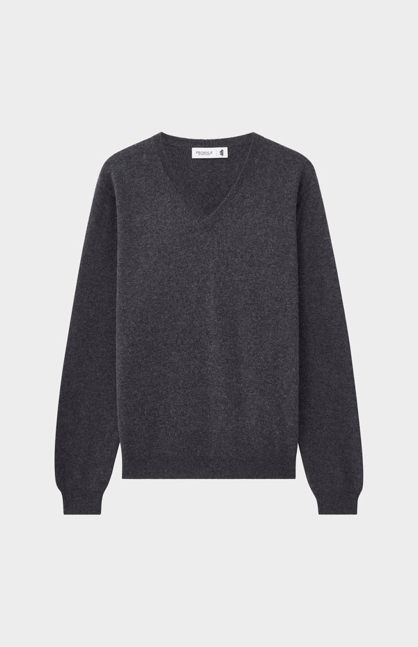 Pringle Of Scotland Men's Classic V Neck Cashmere Jumper In Charcoal