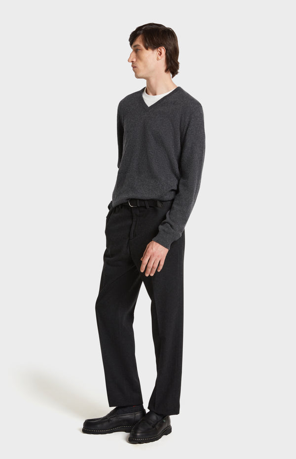 Pringle Of Scotland Men's Classic V Neck Cashmere Jumper In Charcoal