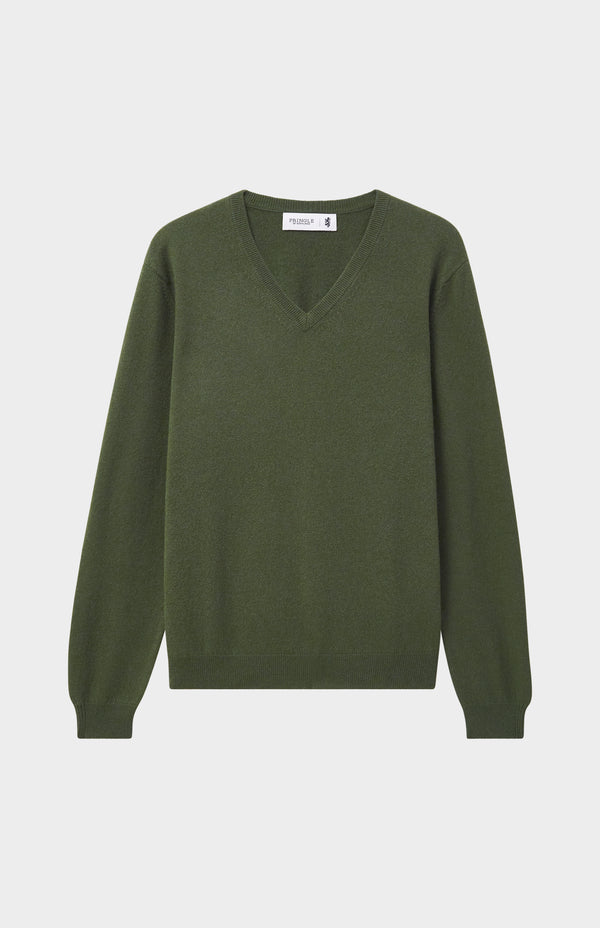Pringle Of Scotland Men's Classic V Neck Cashmere Jumper In Evergreen