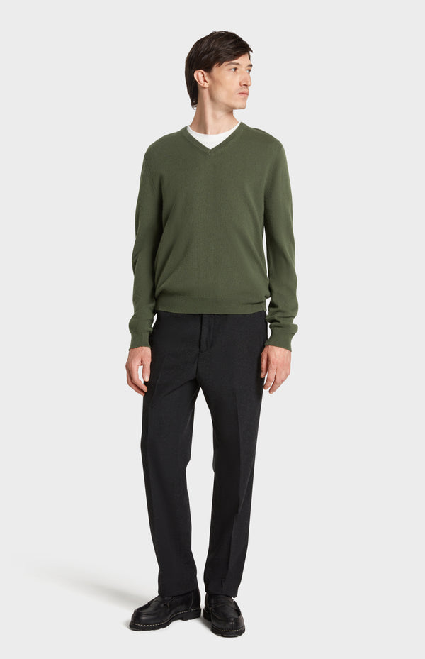 Pringle Of Scotland Men's Classic V Neck Cashmere Jumper In Evergreen