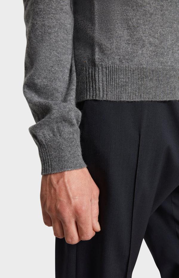 Pringle Of Scotland Men's Classic V Neck Cashmere Jumper In Grey Melange