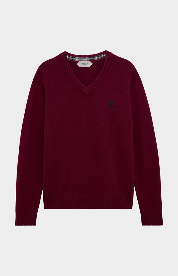 Pringle Of Scotland Men's Classic V-neck Supersoft Lambswool Jumper In Burgundy