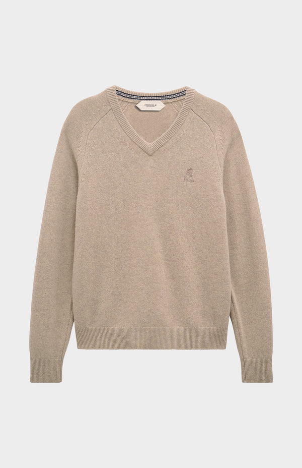 Pringle Of Scotland Men's Classic V-neck Supersoft Lambswool Jumper In Oatmeal