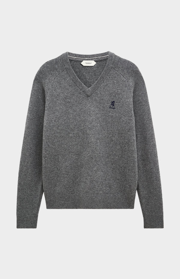 Pringle Of Scotland Men's Classic V-neck Supersoft Lambswool Jumper In Grey Melange